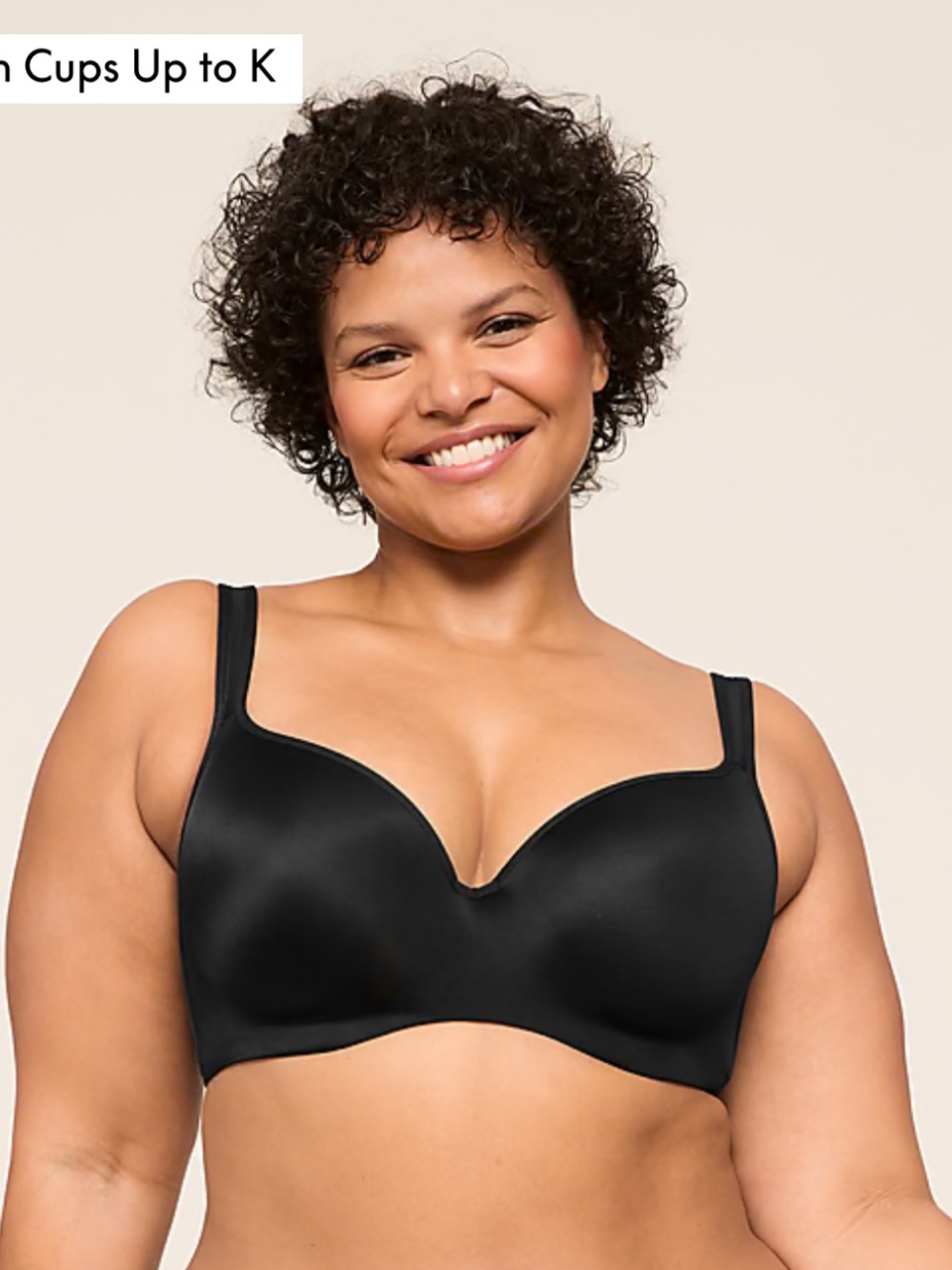 Cacique Smooth Lightly Lined Balconette Black Bra Size 40D Medium Coverage